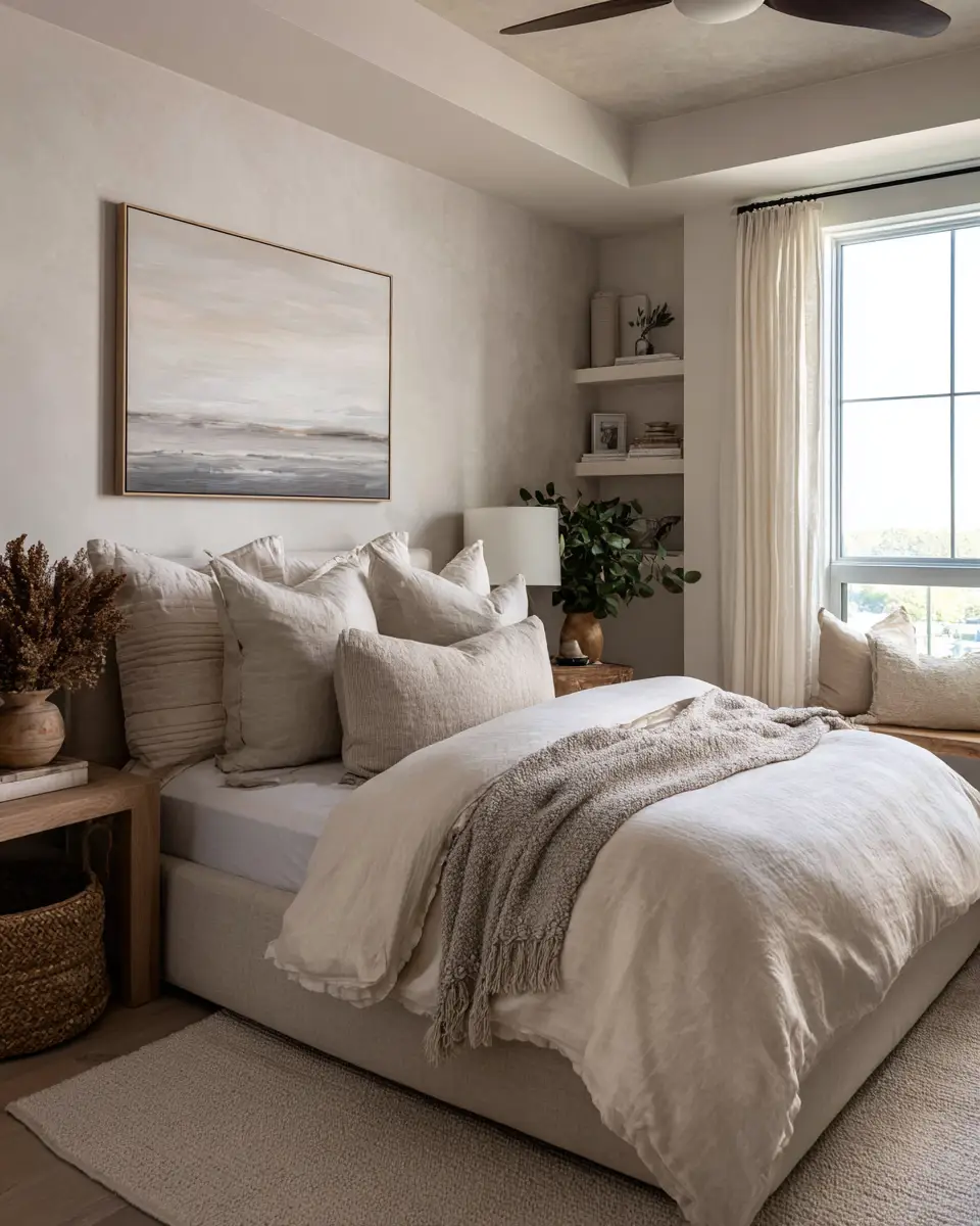 Greige Coastal Bedroom Decor Ideas