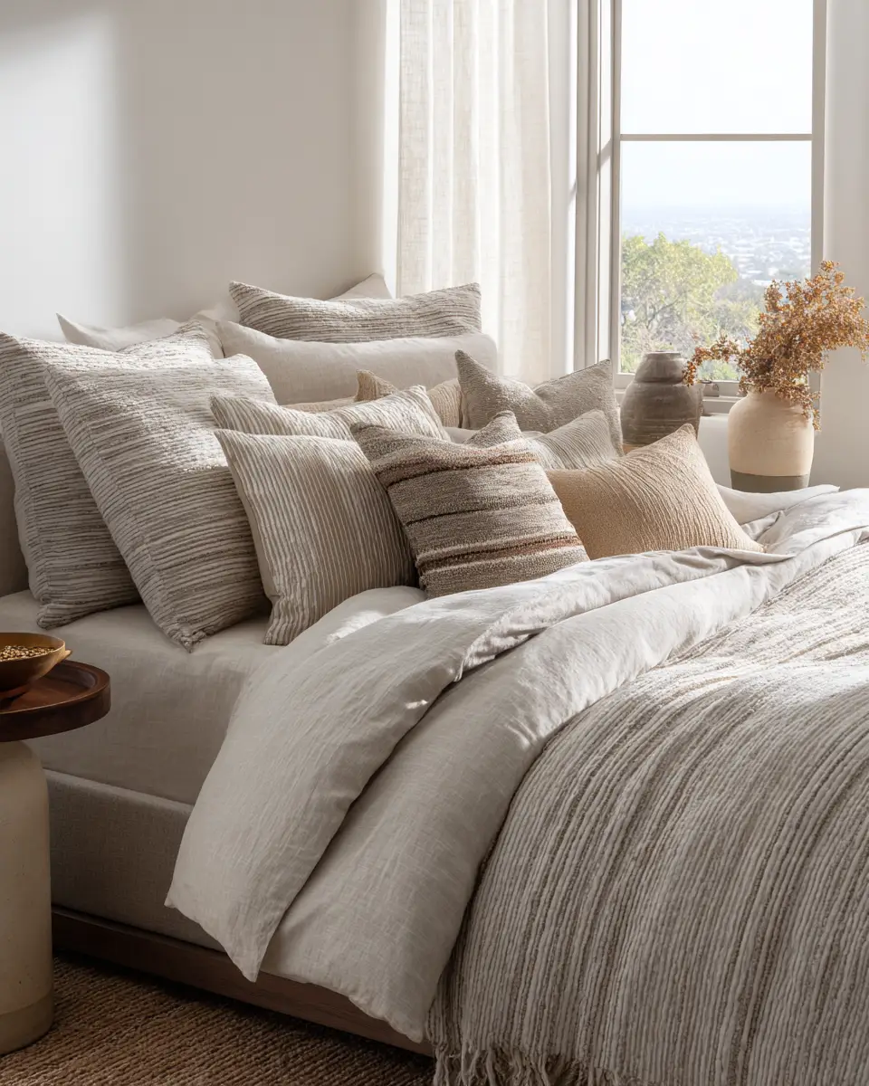 Greige Coastal Bedroom Decor Ideas