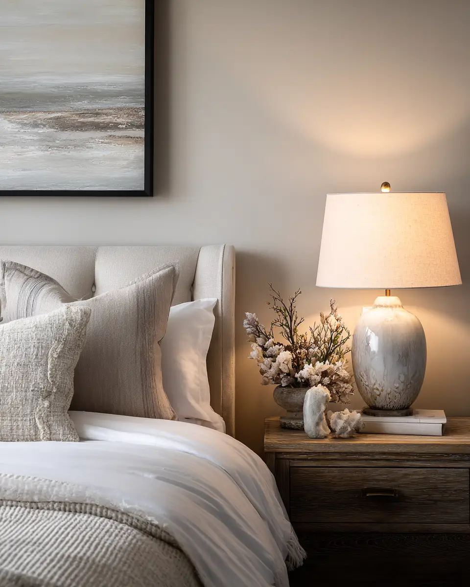 Greige Coastal Bedroom Decor Ideas
