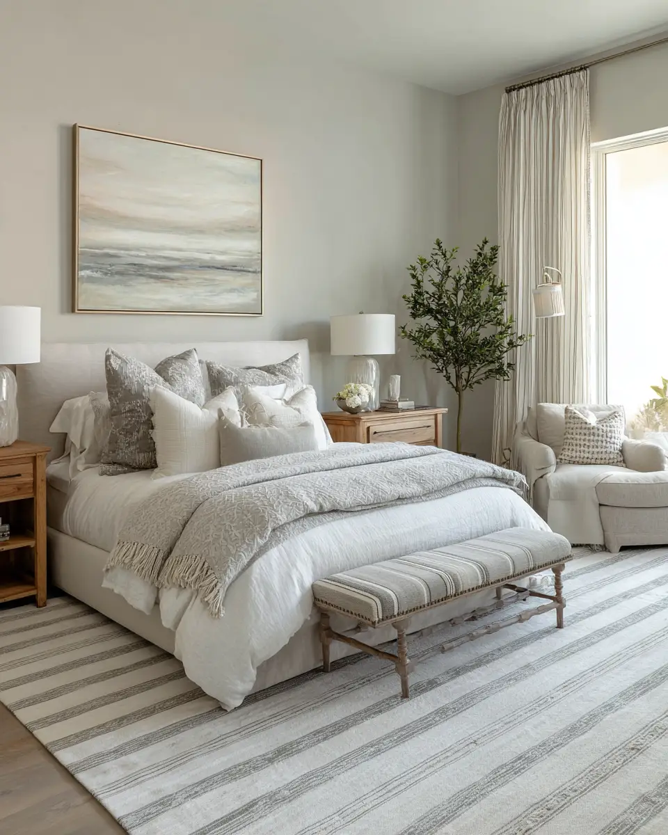 Greige Coastal Bedroom Decor Ideas