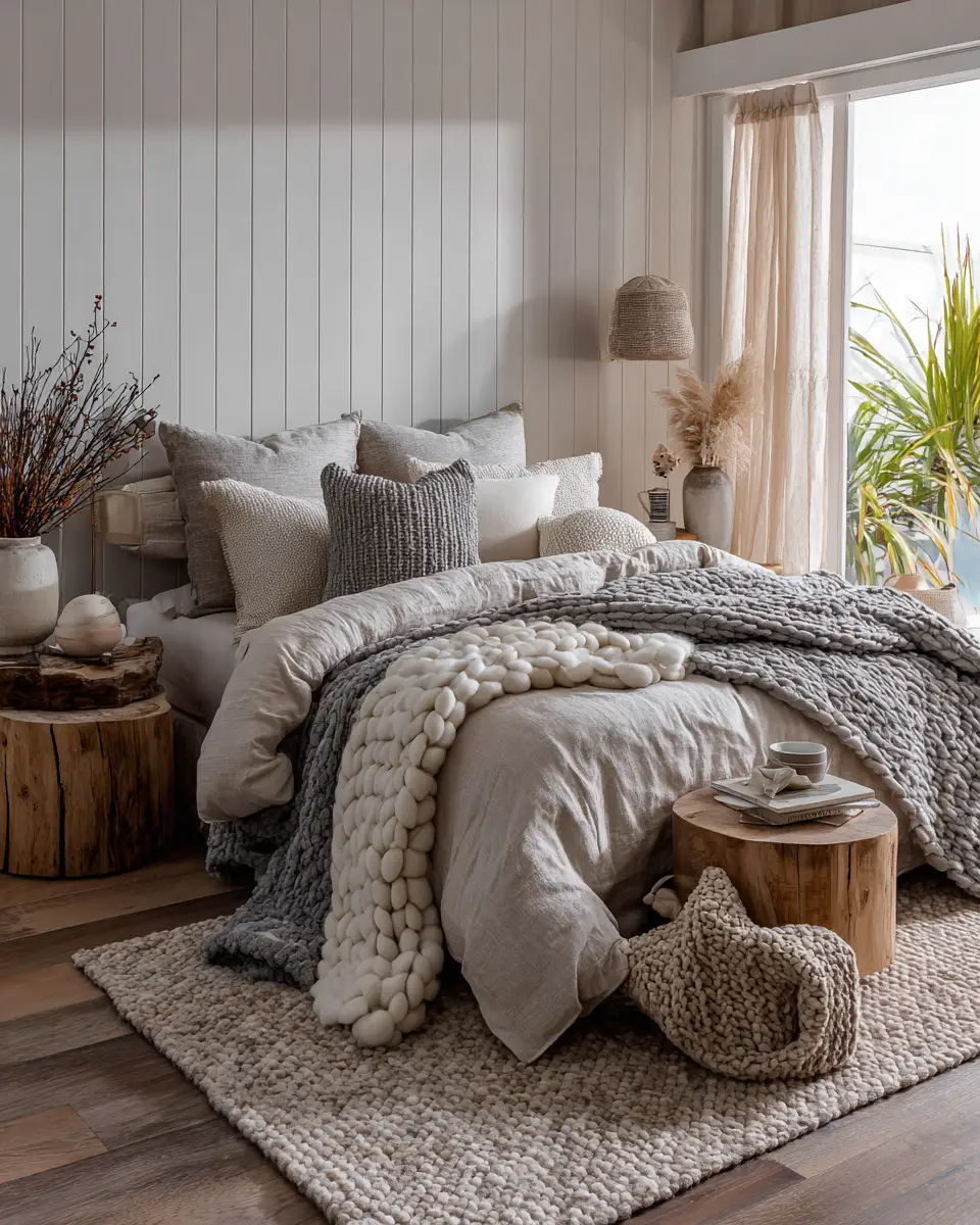 Greige Coastal Bedroom Decor Ideas