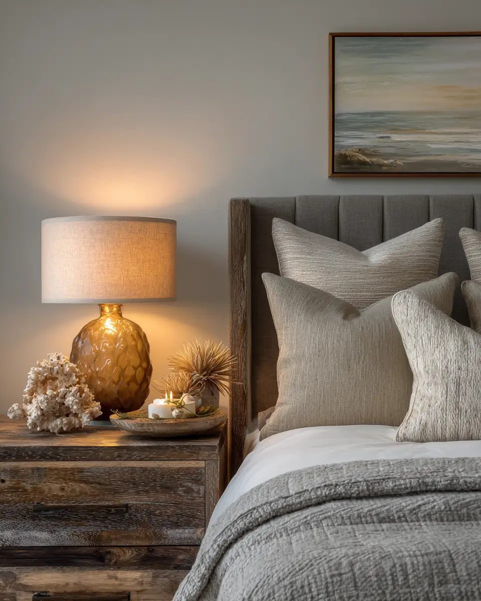 Greige Coastal Bedroom Decor Ideas