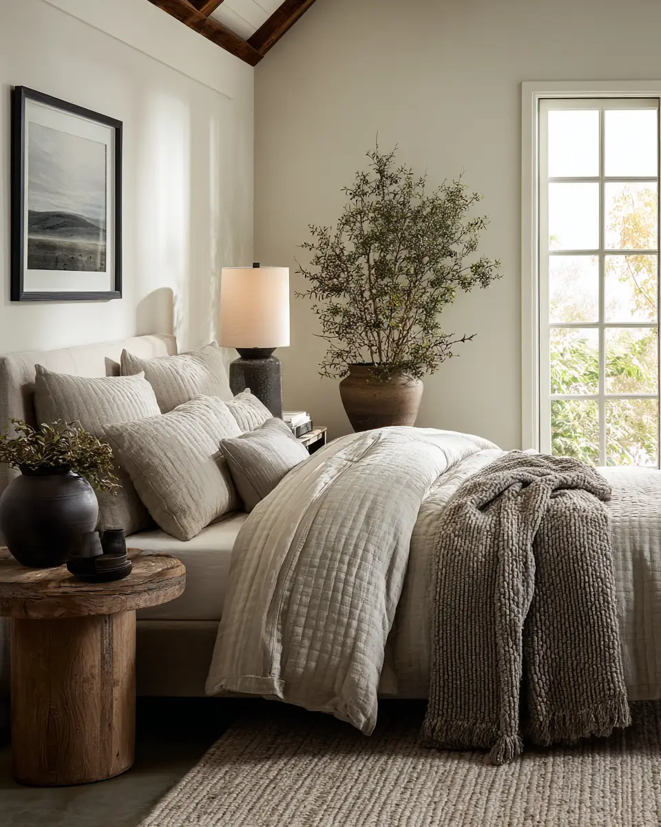 Greige Coastal Bedroom Decor Ideas