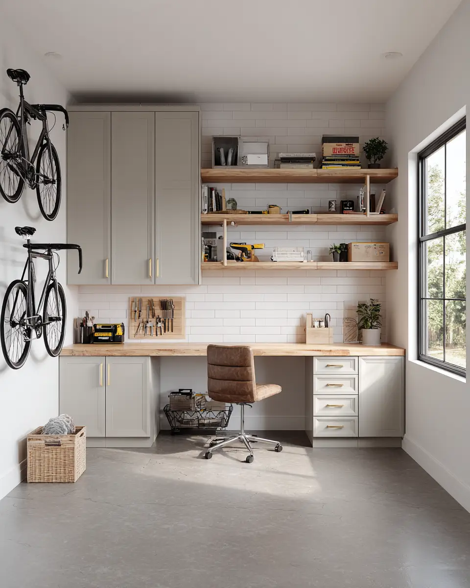 Greige Coastal Garage Decor Ideas