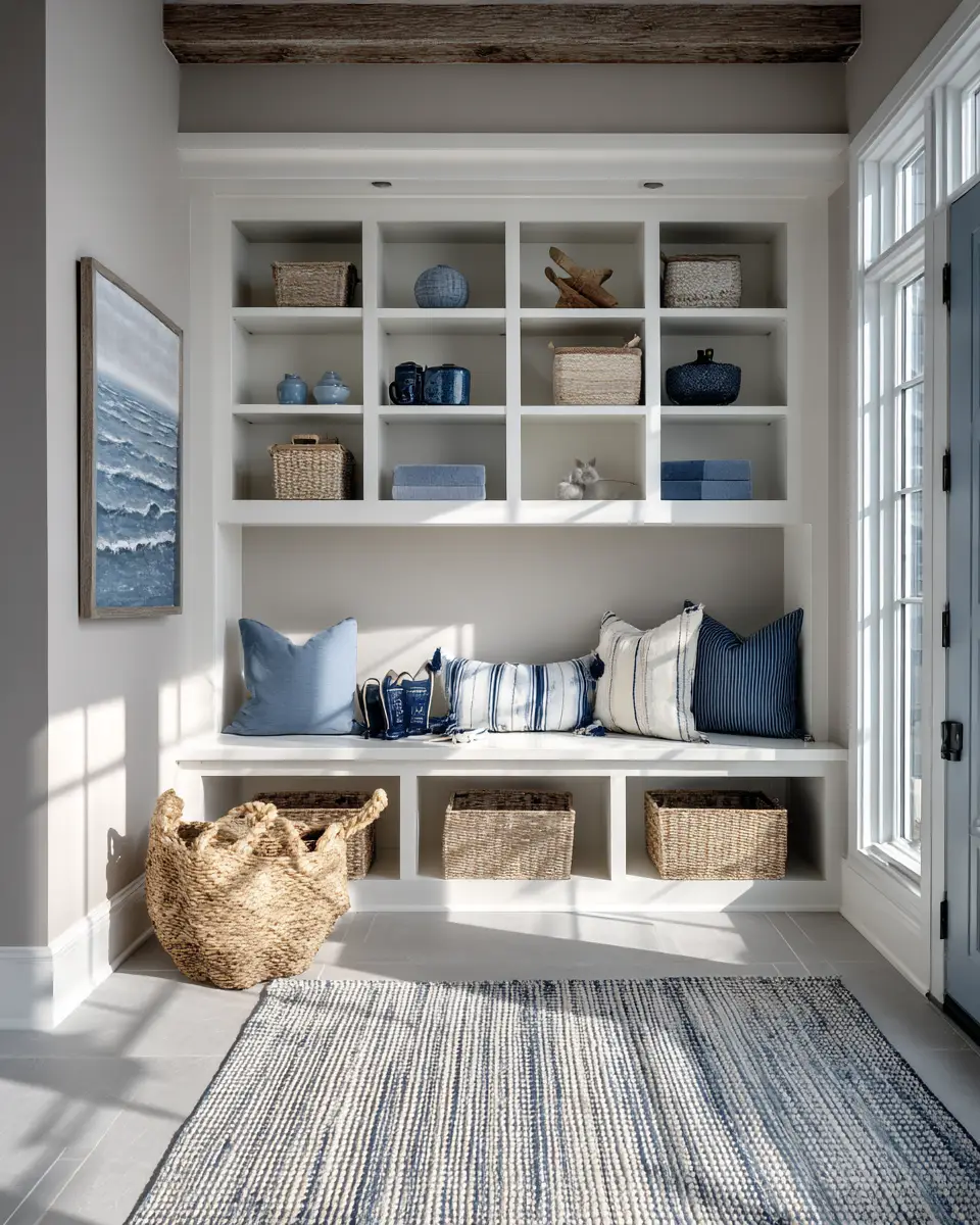 Greige Coastal Garage Decor Ideas