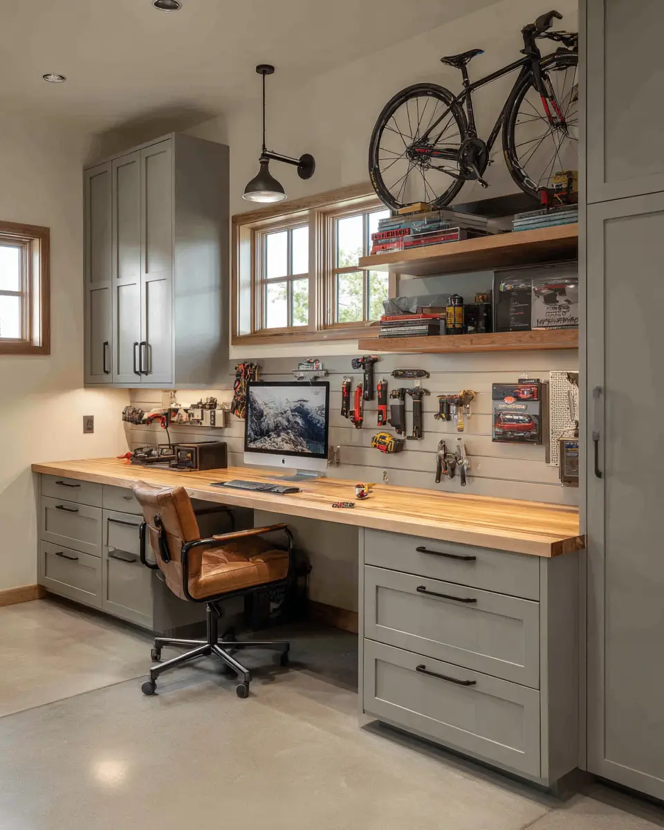 Greige Coastal Garage Decor Ideas