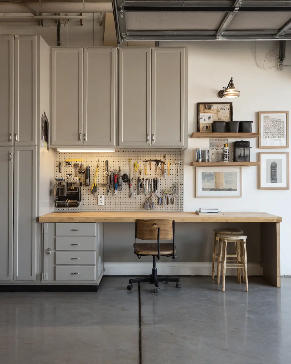 Greige Coastal Garage Decor Ideas