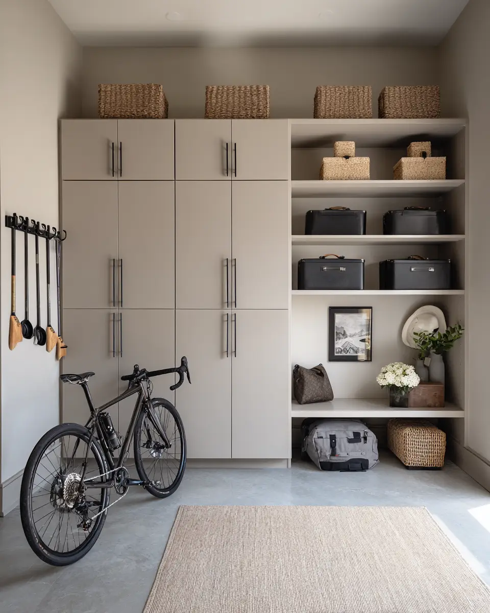 Greige Coastal Garage Decor Ideas