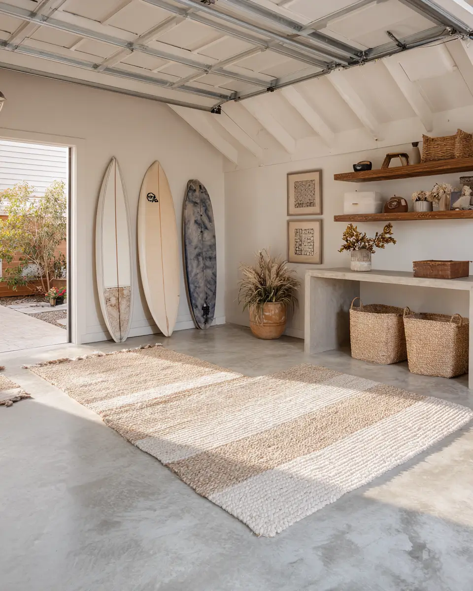 Greige Coastal Garage Decor Ideas