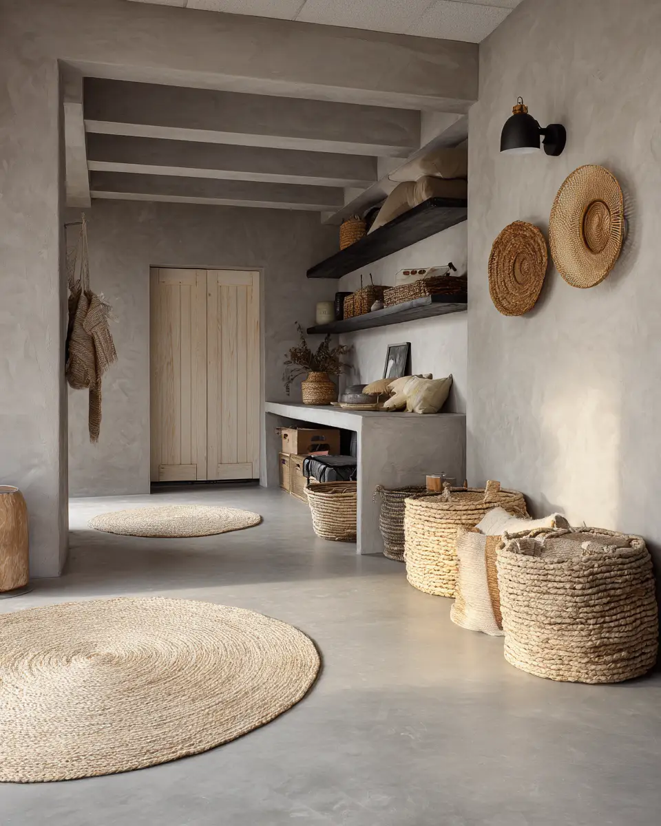 Greige Coastal Garage Decor Ideas