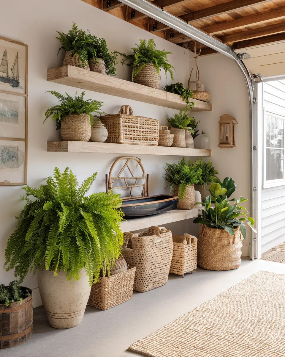 Greige Coastal Garage Decor Ideas