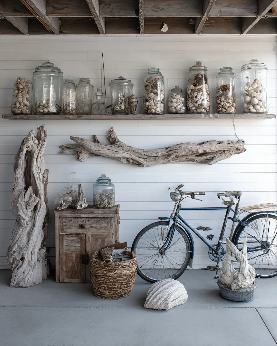 Greige Coastal Garage Decor Ideas