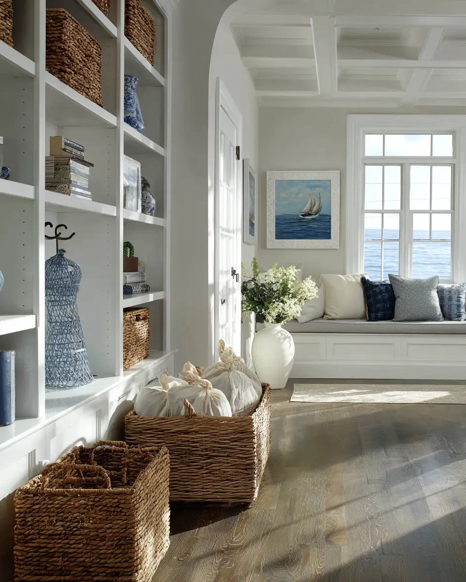 Greige Coastal Garage Decor Ideas