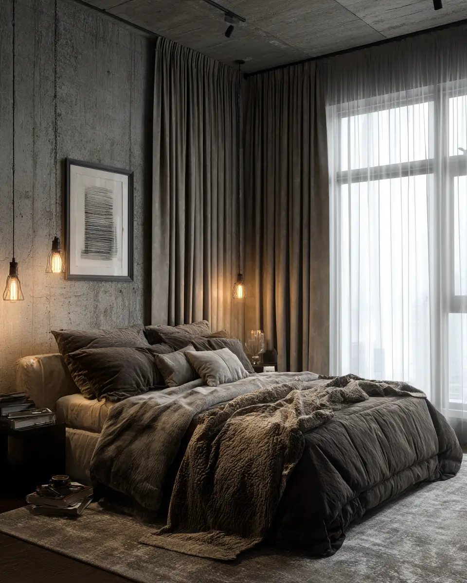 Greige Industrial Bedroom Decor Ideas