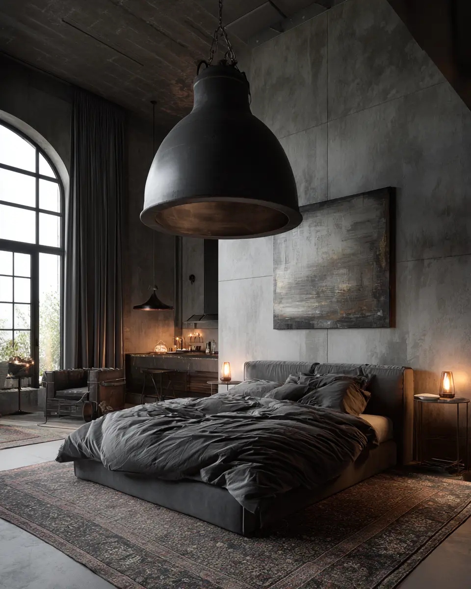 Greige Industrial Bedroom Decor Ideas