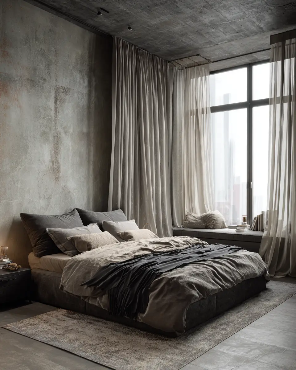 Greige Industrial Bedroom Decor Ideas