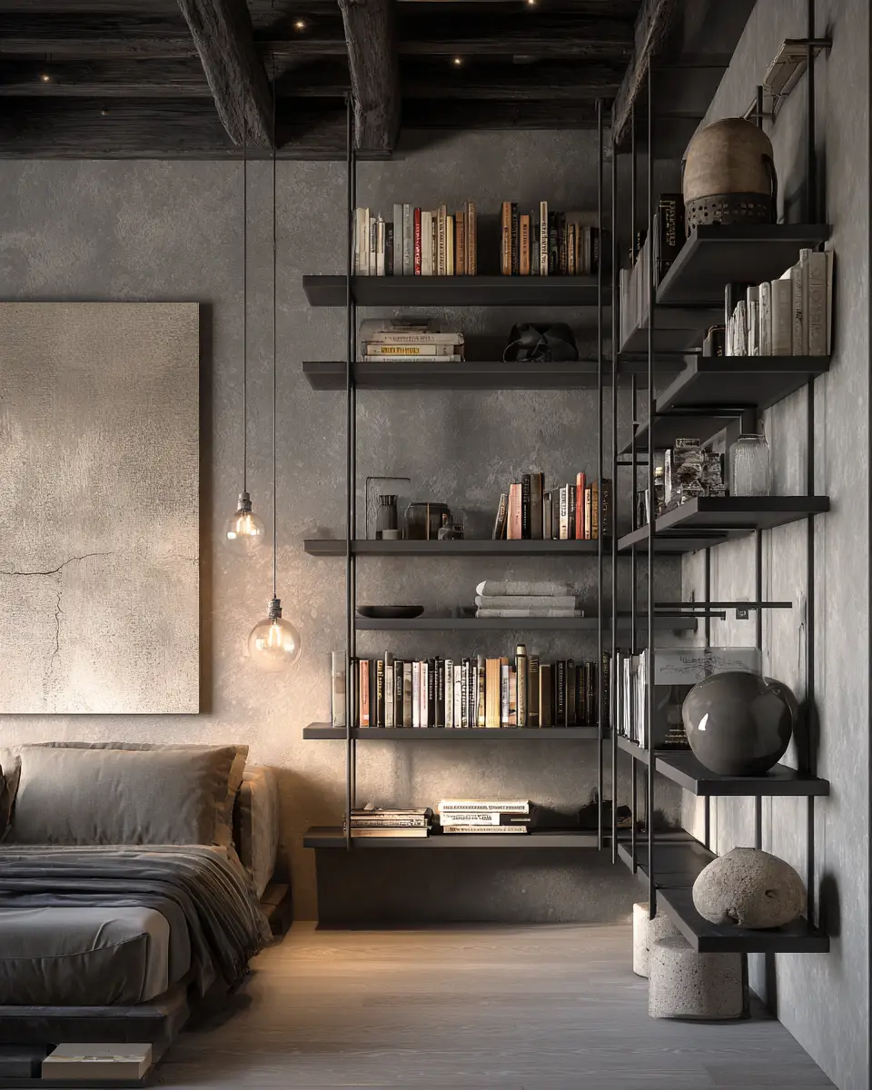 Greige Industrial Bedroom Decor Ideas