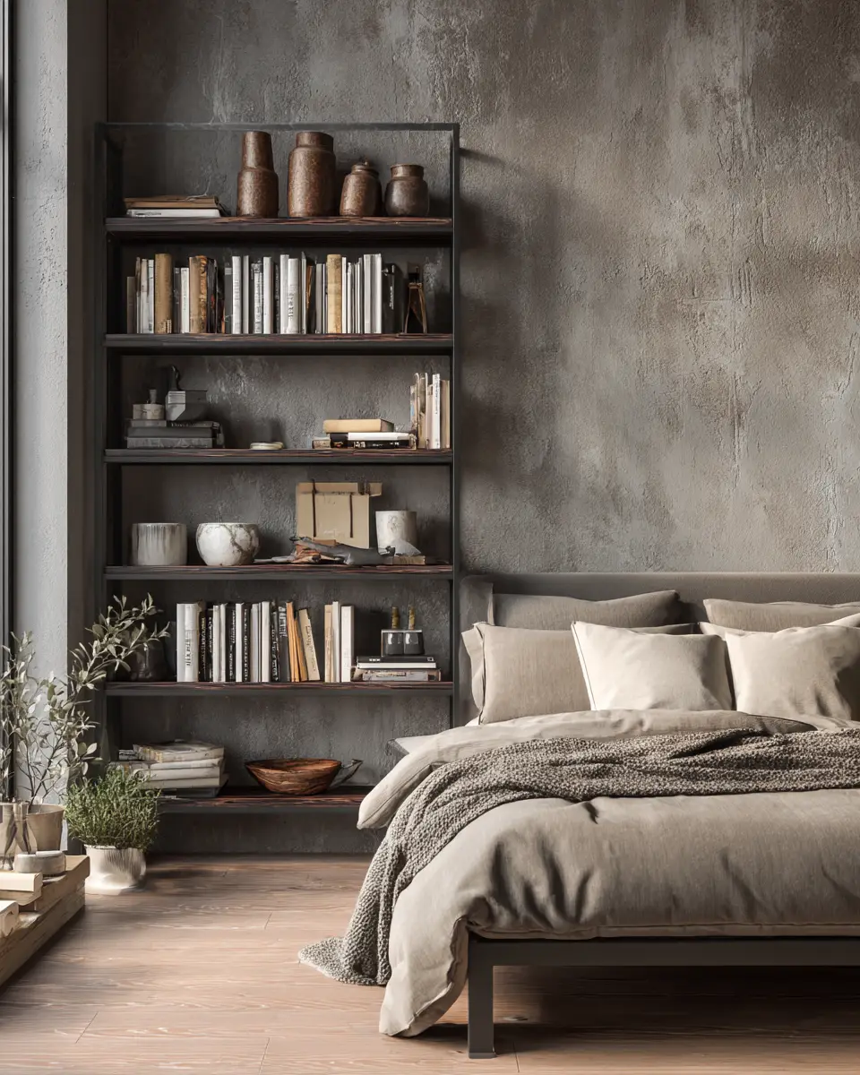 Greige Industrial Bedroom Decor Ideas