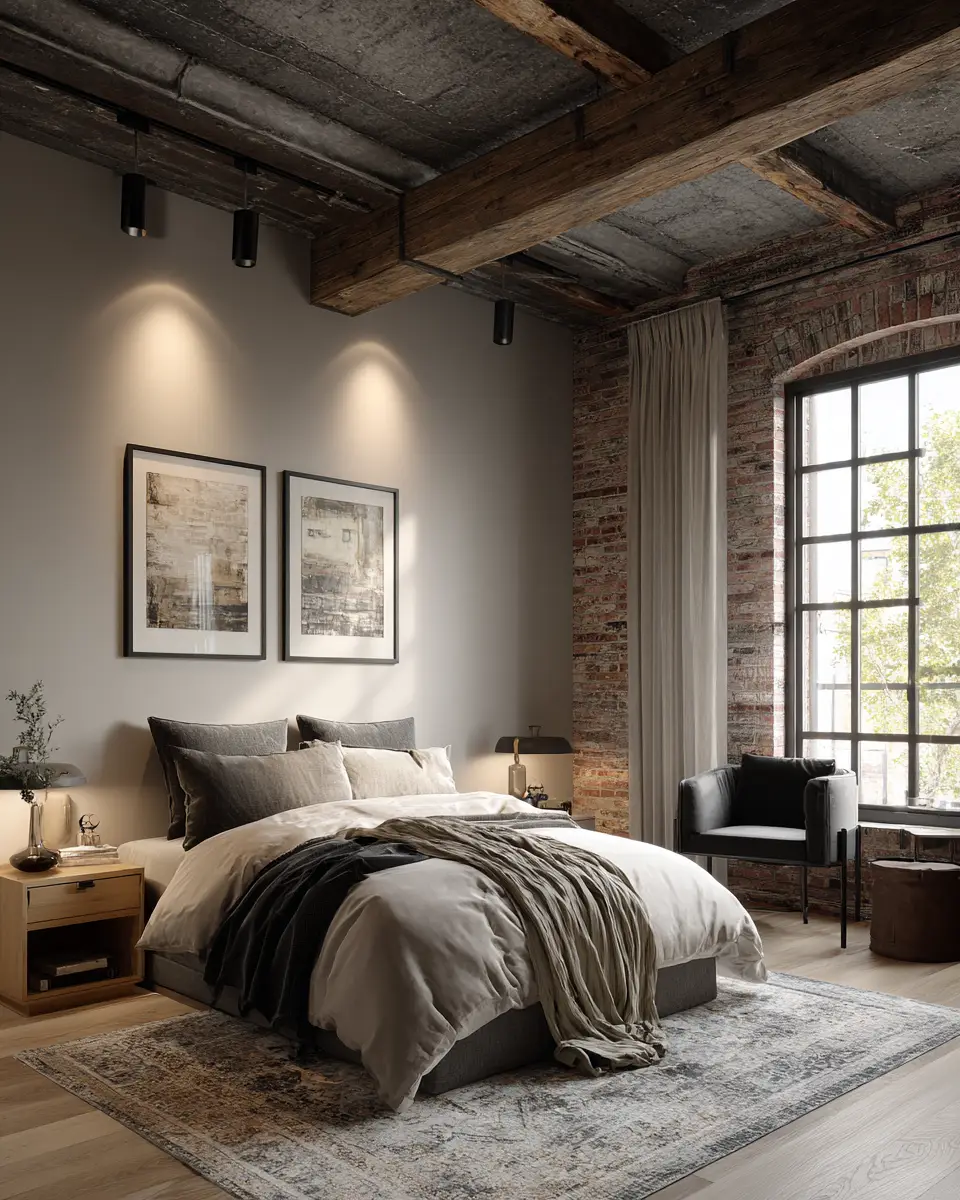 Greige Industrial Bedroom Decor Ideas