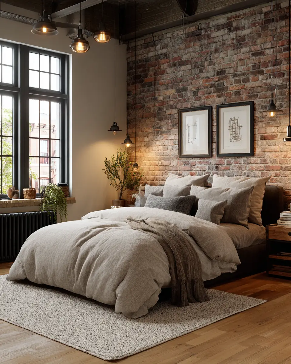 Greige Industrial Bedroom Decor Ideas