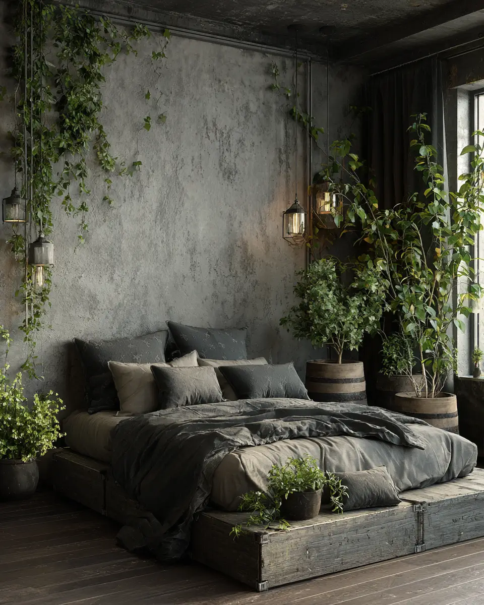 Greige Industrial Bedroom Decor Ideas
