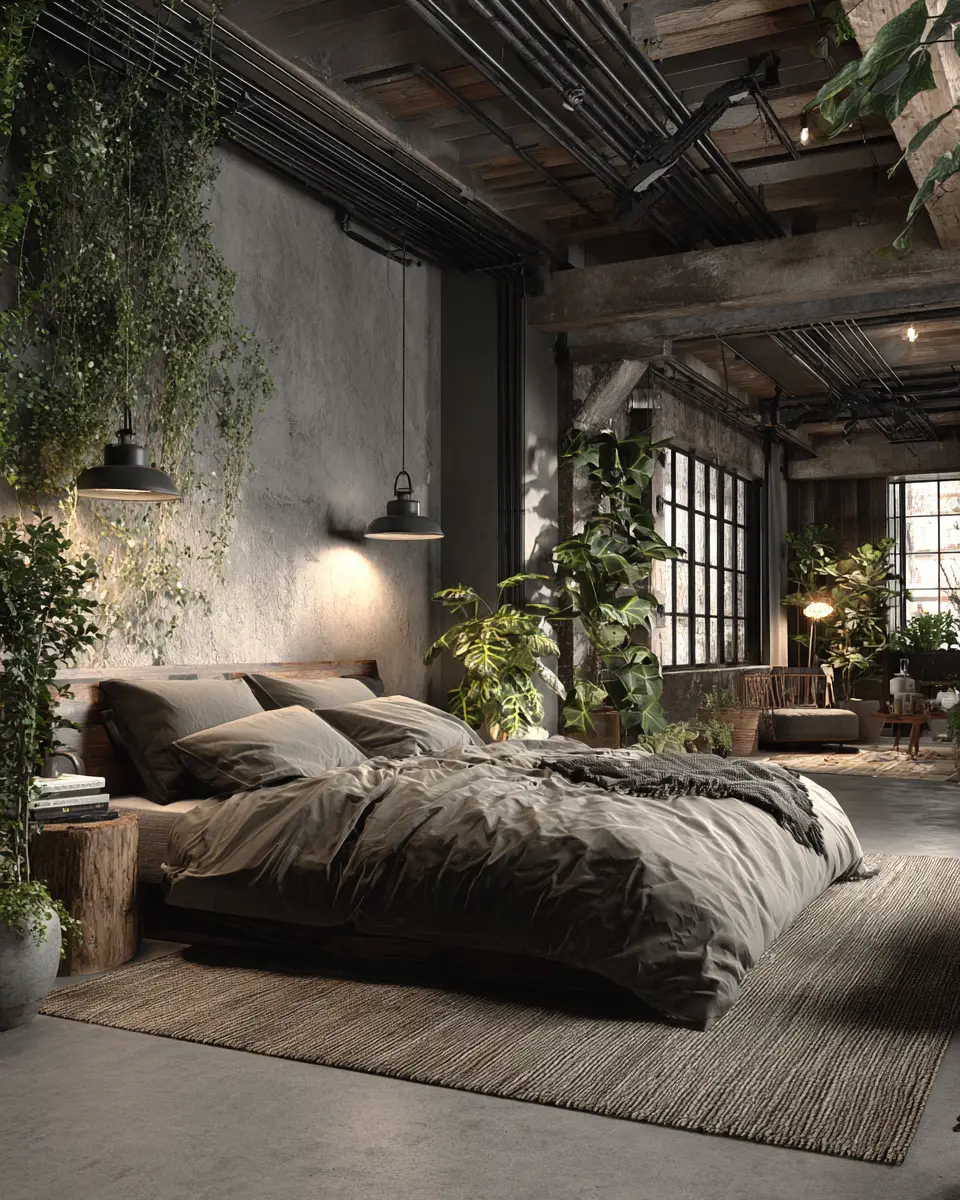 Greige Industrial Bedroom Decor Ideas