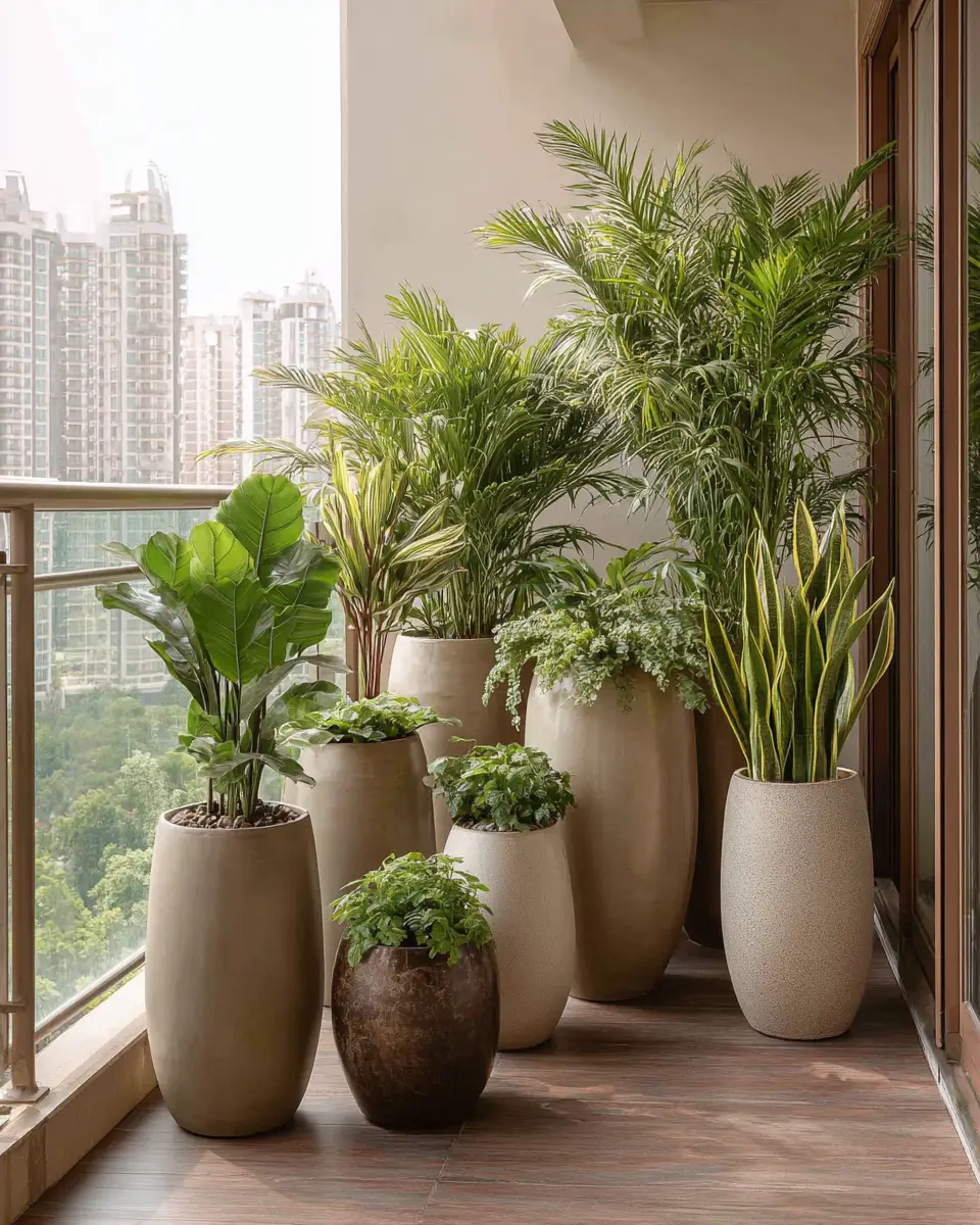 Greige Japandi Balcony Decor Ideas