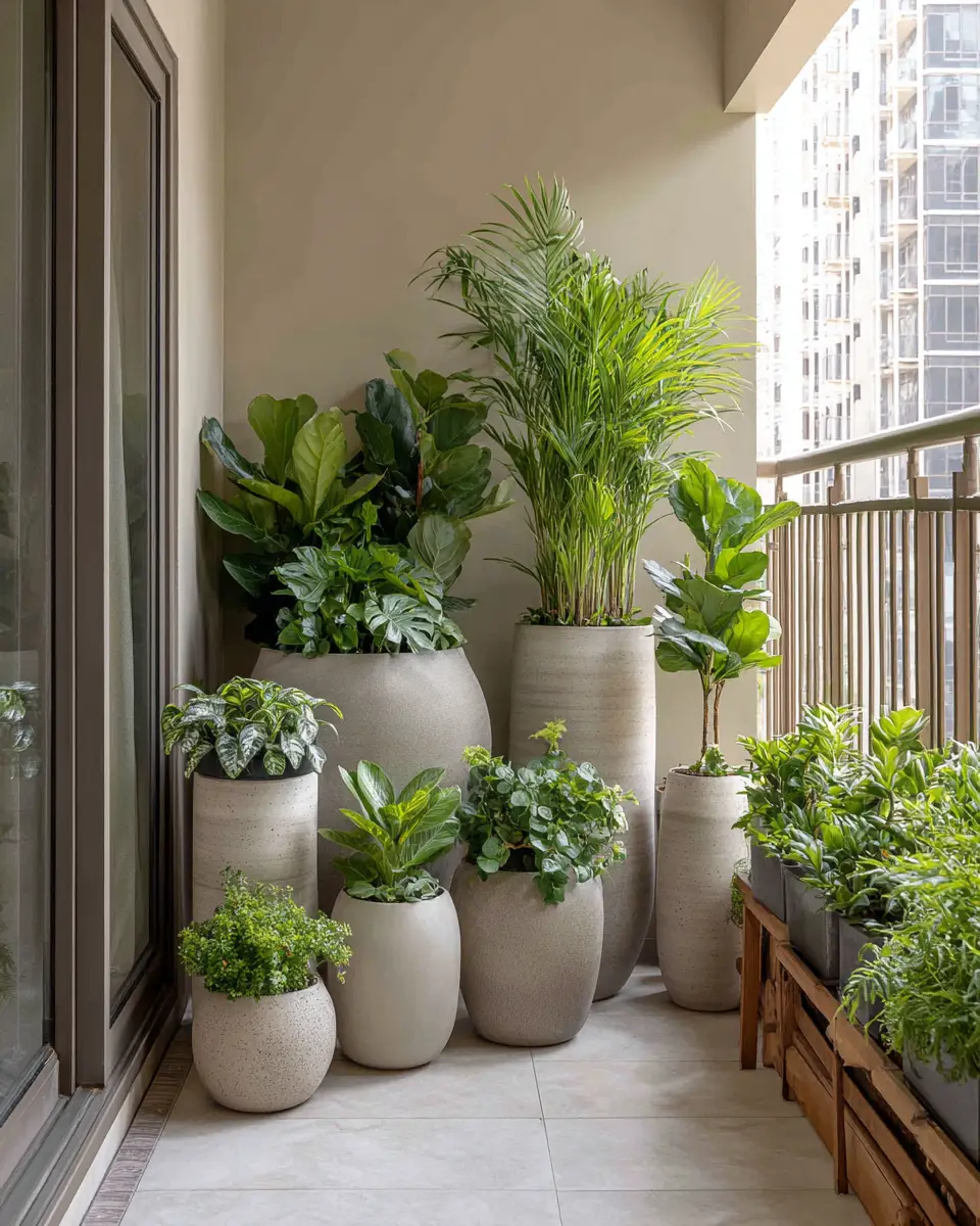 Greige Japandi Balcony Decor Ideas