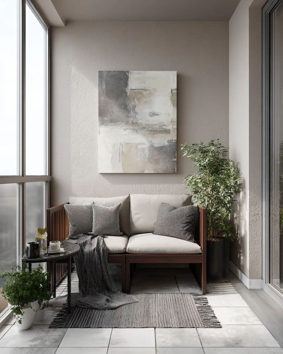 Greige Japandi Balcony Decor Ideas