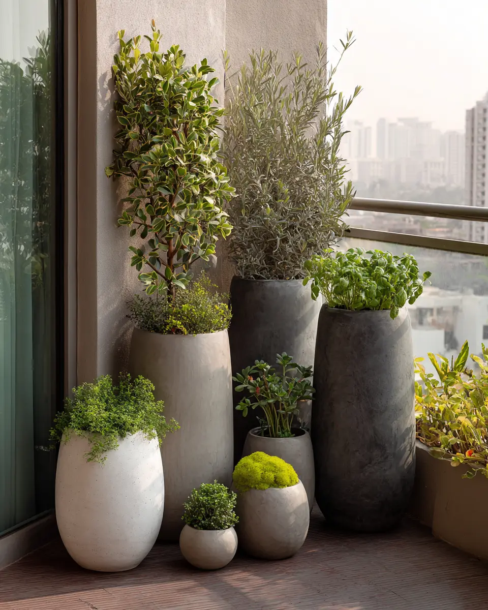 Greige Japandi Balcony Decor Ideas