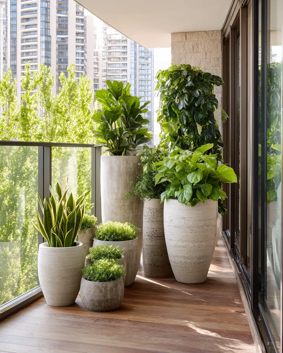 Greige Japandi Balcony Decor Ideas