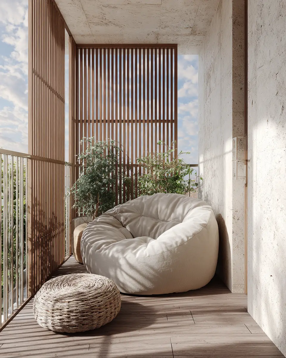 Greige Japandi Balcony Decor Ideas