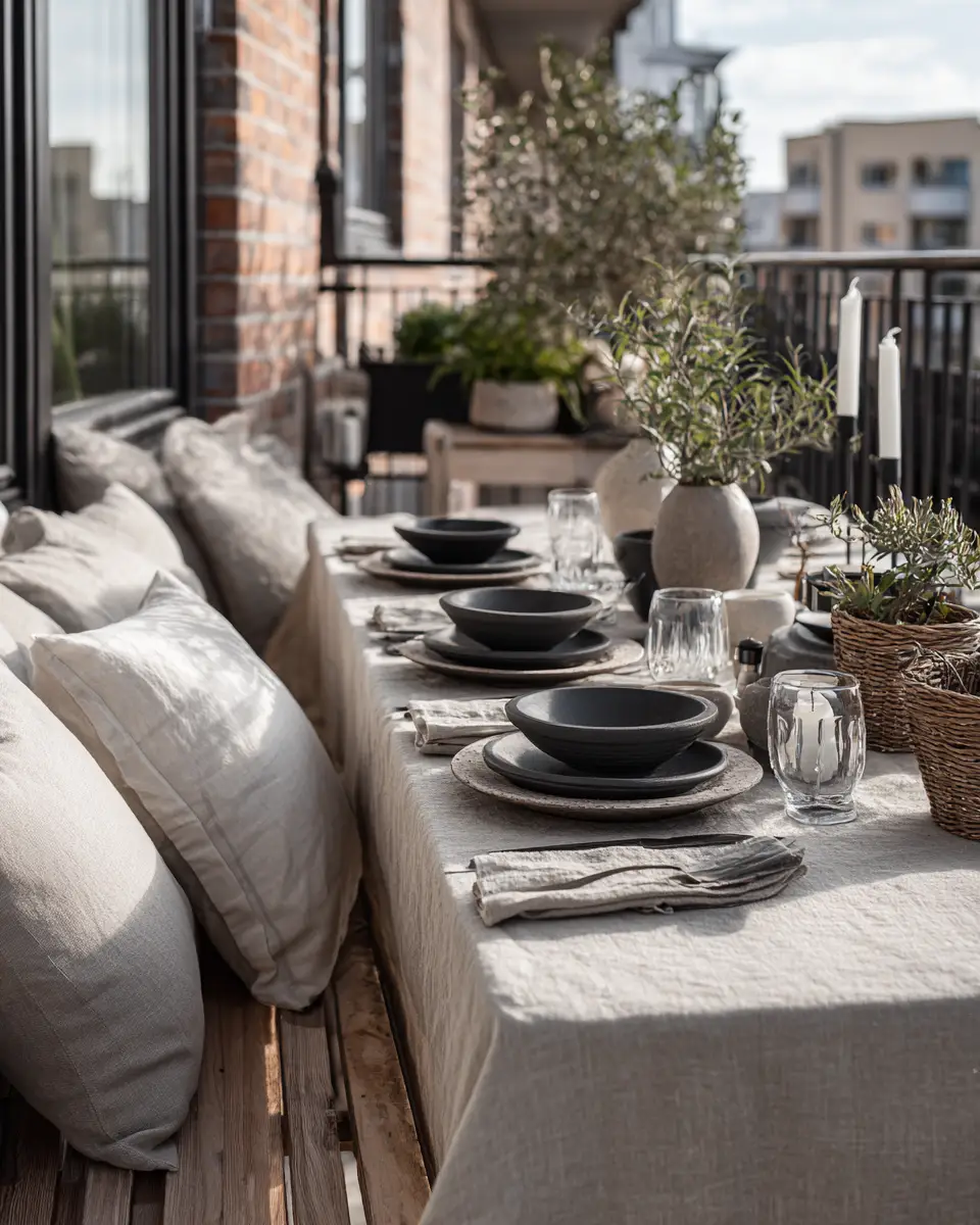 Greige Japandi Balcony Decor Ideas