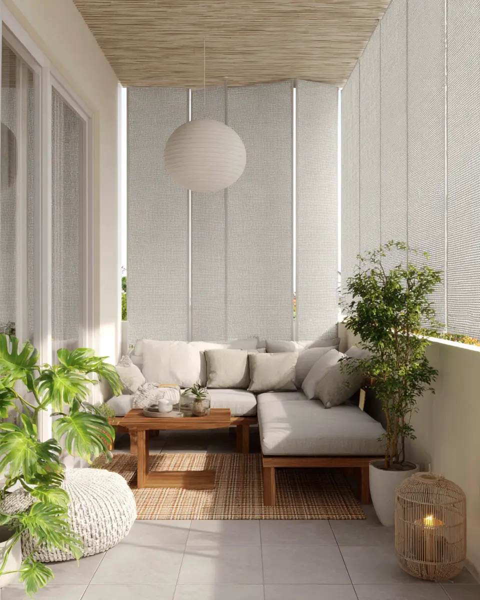 Greige Japandi Balcony Decor Ideas