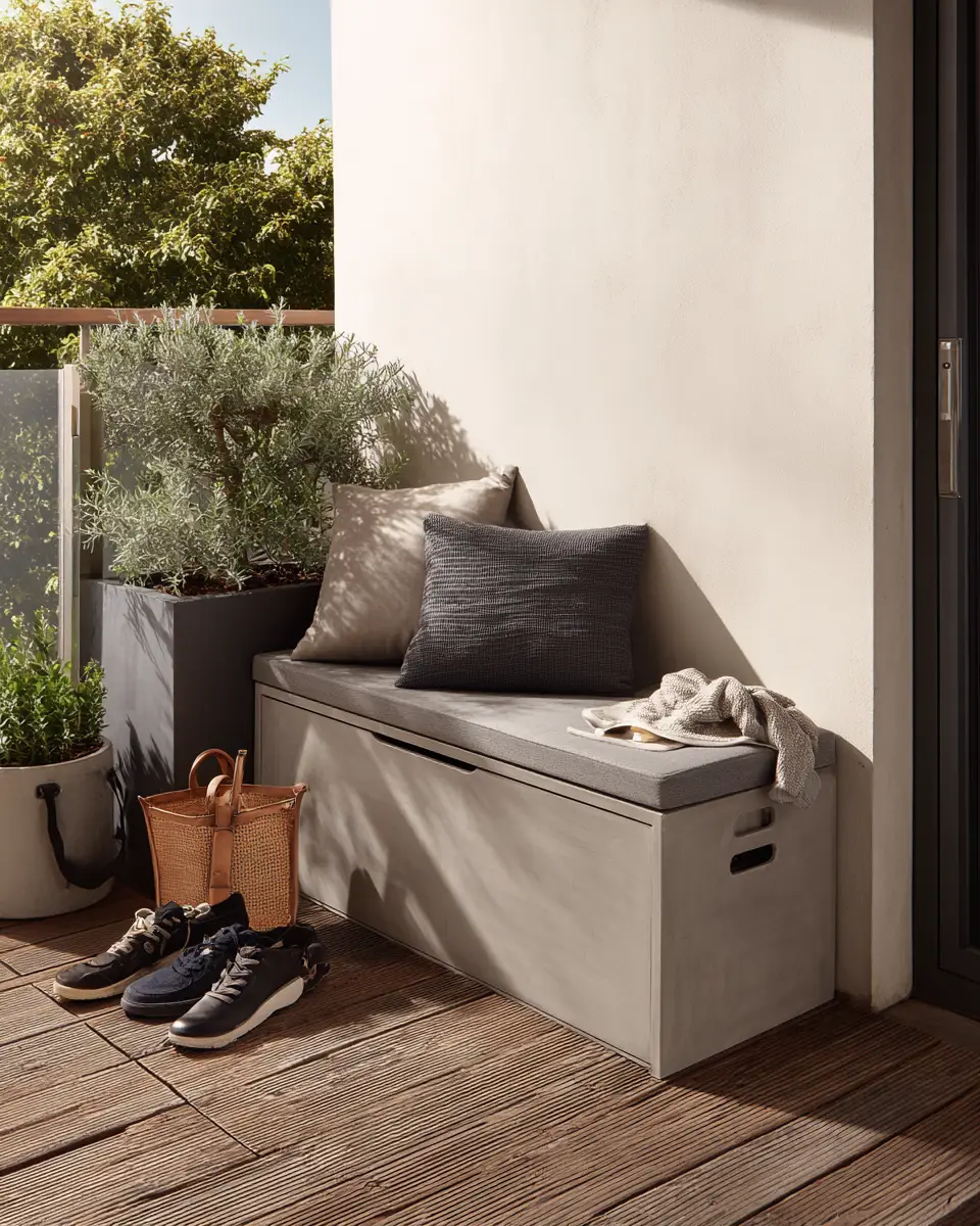 Greige Japandi Balcony Decor Ideas