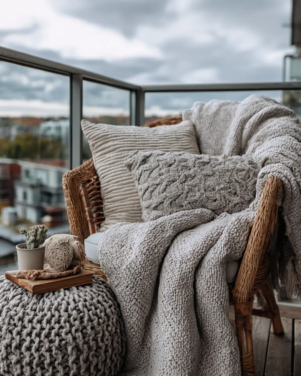 Greige Japandi Balcony Decor Ideas