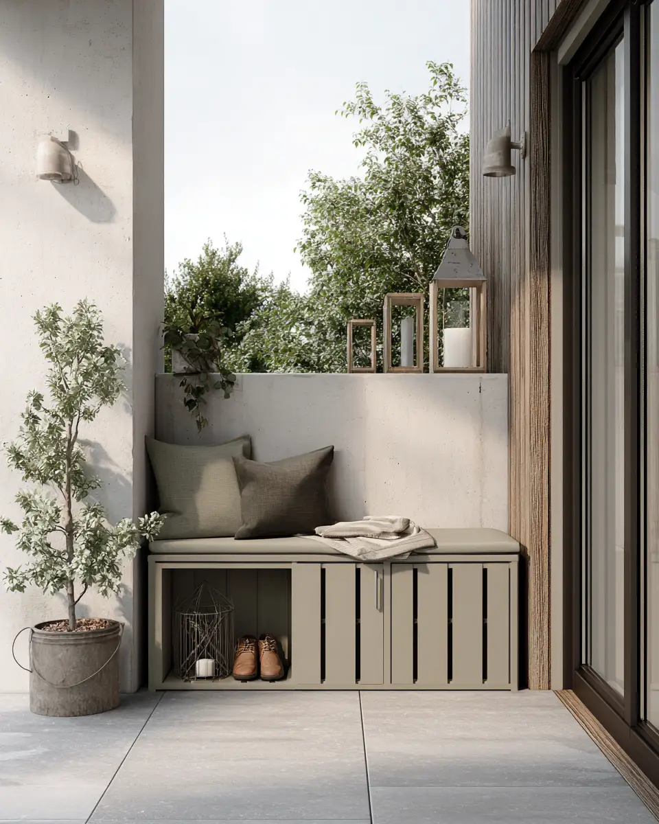 Greige Japandi Balcony Decor Ideas