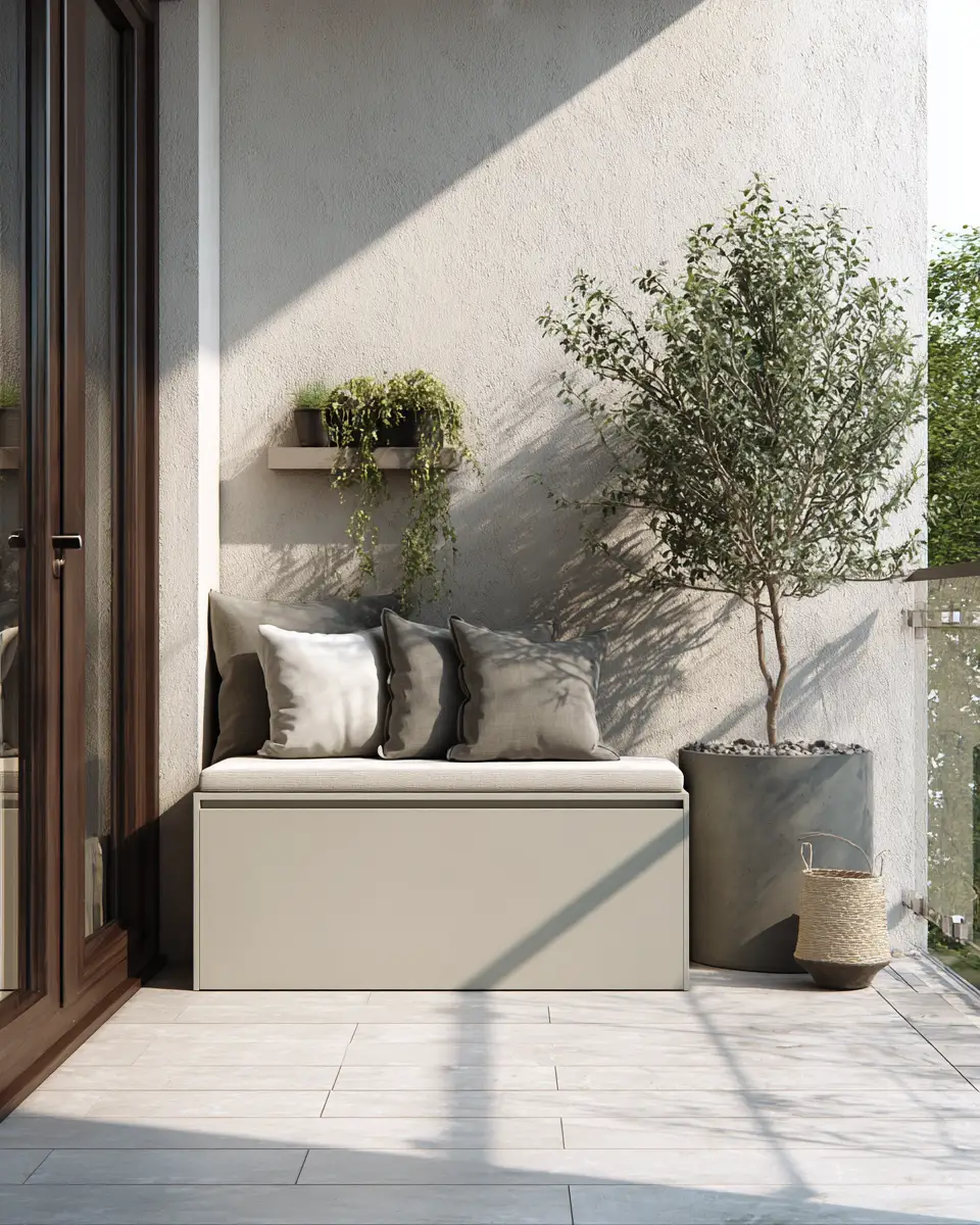 Greige Japandi Balcony Decor Ideas