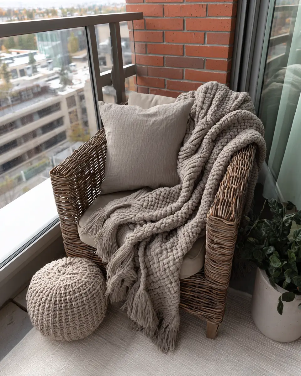 Greige Japandi Balcony Decor Ideas