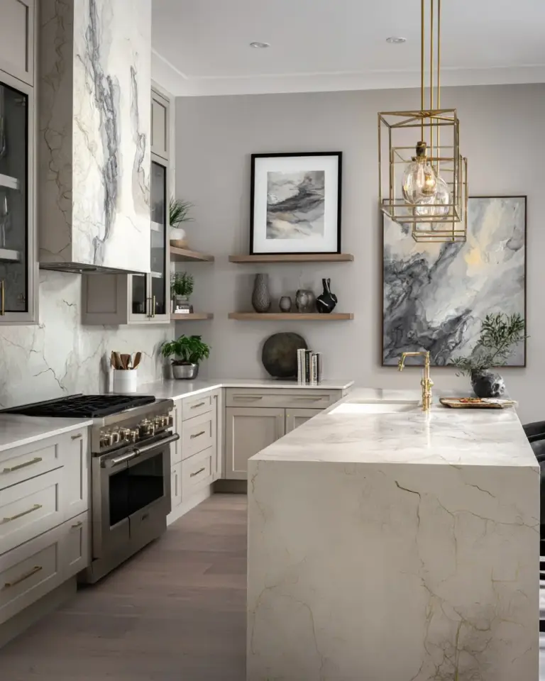 Greige Kitchen Decor Ideas - Featured