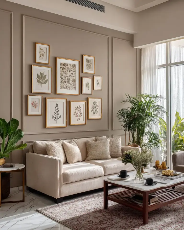 Greige Living Room Decor Ideas - Featured