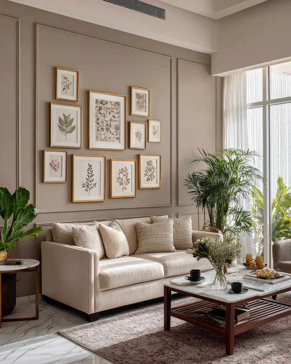 Greige Living Room Decor Ideas - Featured