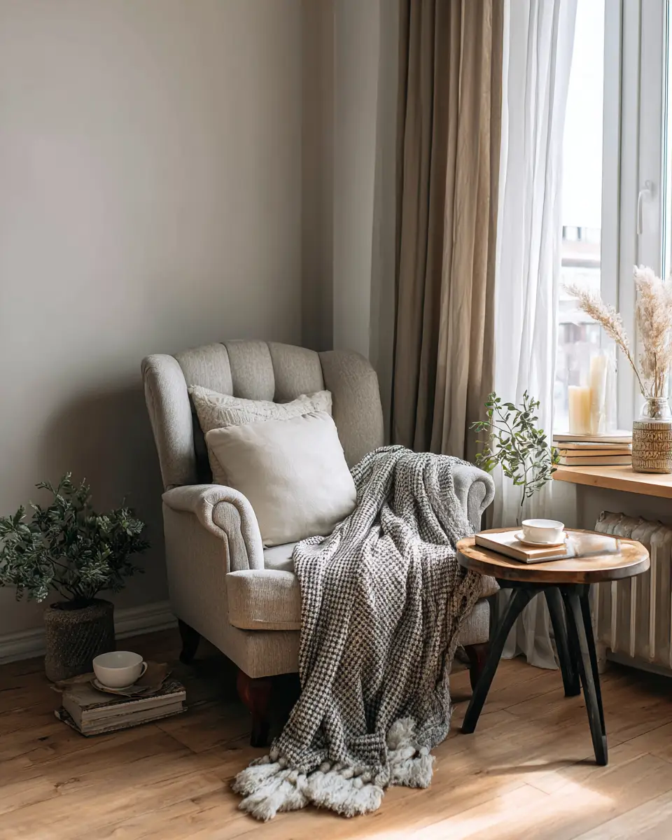 Greige Organic Modern Living Room Decor Ideas