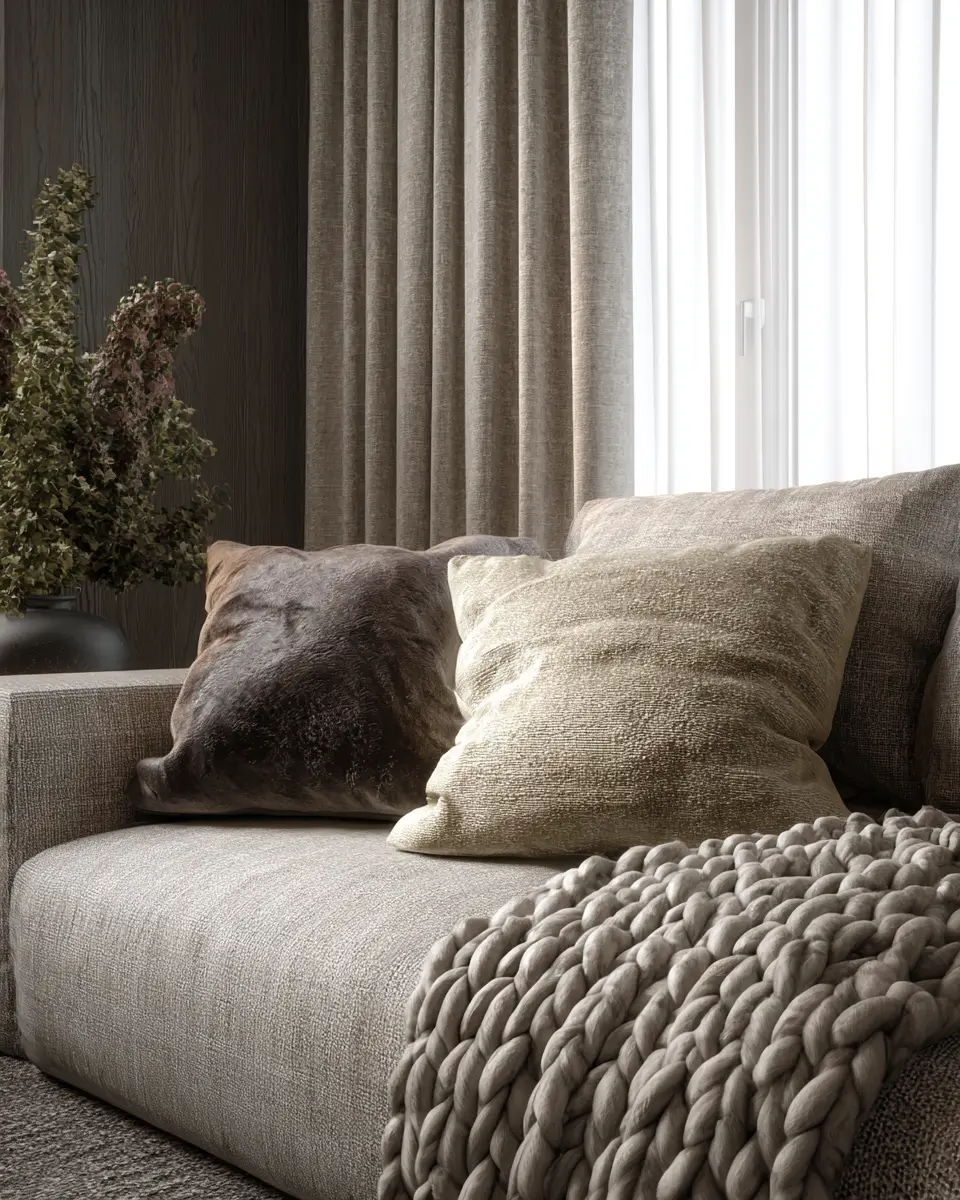 Greige Organic Modern Living Room Decor Ideas