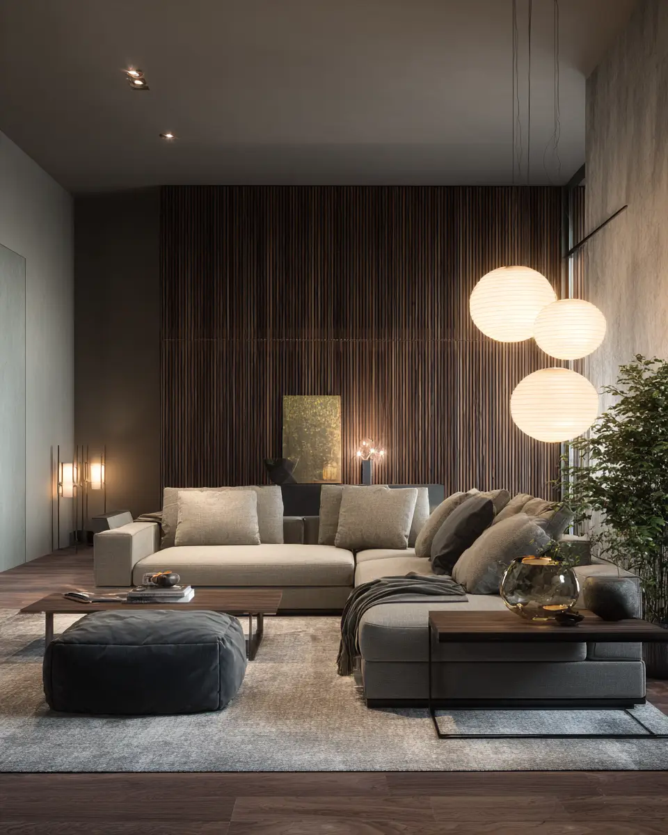 Greige Organic Modern Living Room Decor Ideas