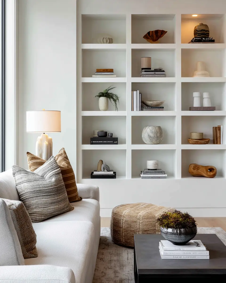 Greige Organic Modern Living Room Decor Ideas