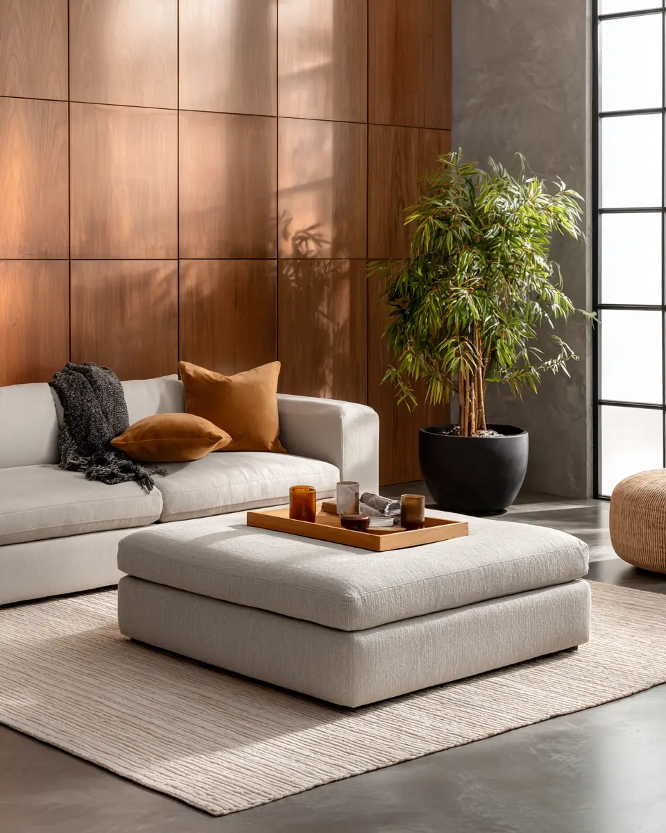 Greige Organic Modern Living Room Decor Ideas