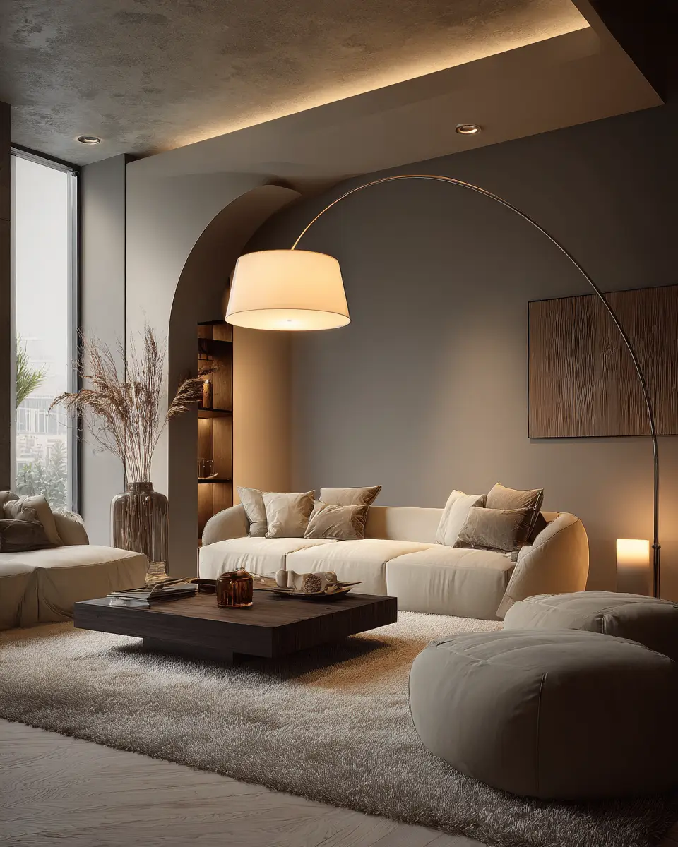 Greige Organic Modern Living Room Decor Ideas