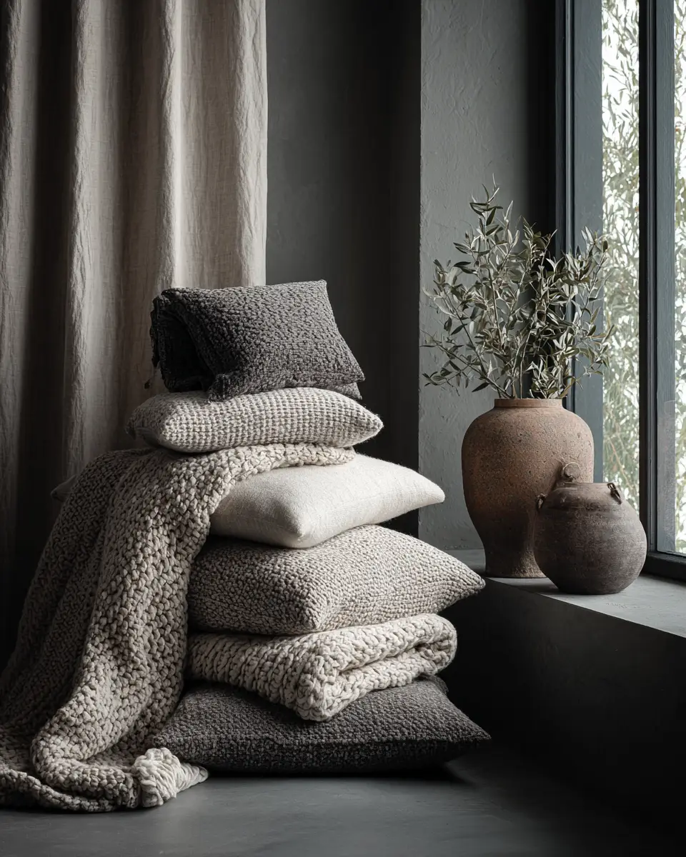 Greige Organic Modern Living Room Decor Ideas