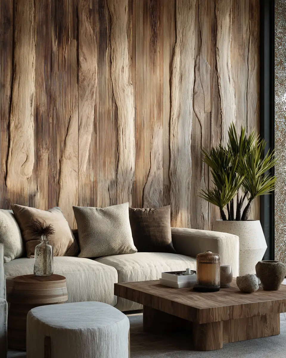 Greige Organic Modern Living Room Decor Ideas